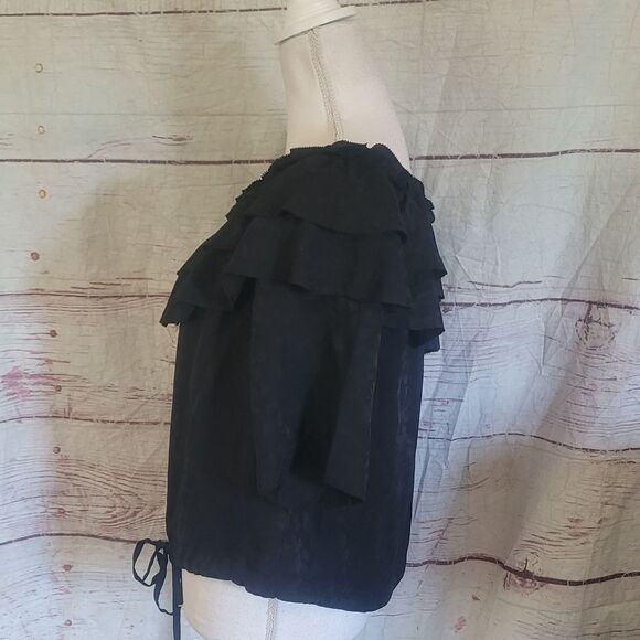 Zadig & Voltaire Milkmaid Tease Jac Leo Silk Off the Shoulder Top Size Large - Picture 5 of 8